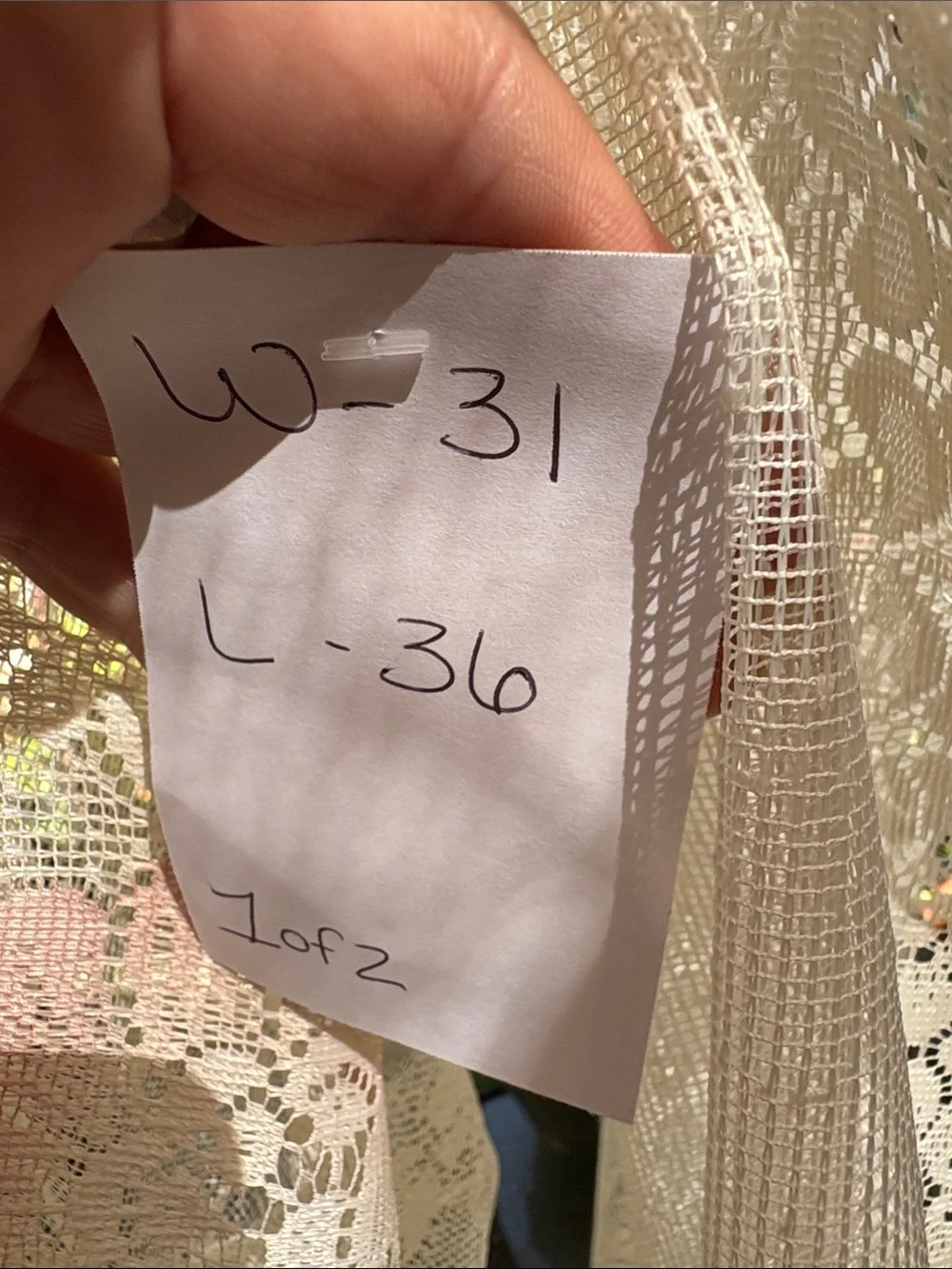 Vintage grandma style Sheer Lace Valance/Curtain Panel in Ivory. BB
